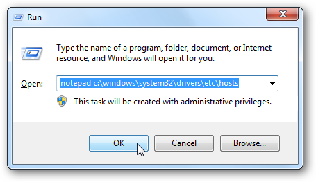 Editar hosts file a Windows