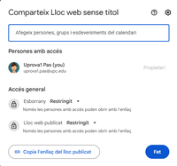 Compartir versió esborrany i publica