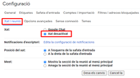 Chat desactivat a Gmail