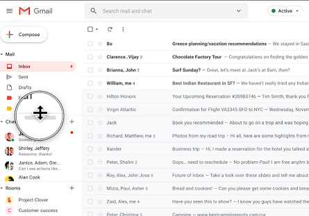 Redimensionament menú Gmail