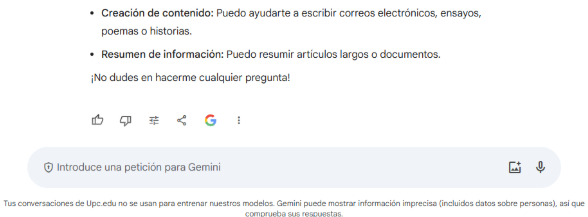 Imatge de gemini amb el text la teva conversa de upc.edu no s'usarà per entrenar els nostres models..png